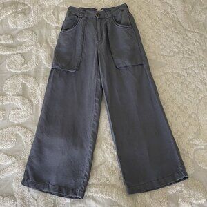 Joie Women's Linen Blend Wide Leg Pants Blue Size 4